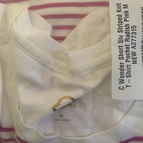 NWT C. WONDER SHORT SLV STRIPED KNIT SHIRT‎ MEDIUM - Picture 7 of 8